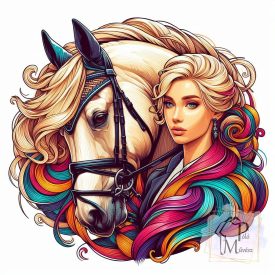   Lány és Lova póló - Lovas póló - Egyedi Feliratos póló