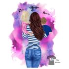 Anya gyerekekkel póló - Egyedi Tervezhető póló