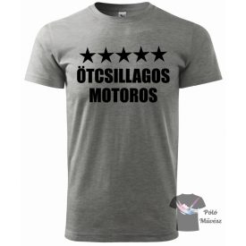   Motoros póló - Ötcsillagos motoros póló - Egyedi Feliratos Póló
