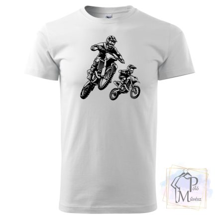 Apa Fia Motocross póló - Motoros póló - Motoros pulcsi - Egyedi Feliratos Póló