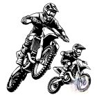 Apa Fia Motocross póló - Motoros póló - Motoros pulcsi - Egyedi Feliratos Póló