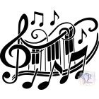 Music póló - Hangjegyek Zene Póló