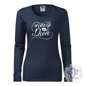   Wine Diva Póló - Boros Vicces póló - Egyedi Feliratos póló