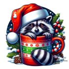 Karácsonyi Mosómedve póló - Állatos Póló - Egyedi póló