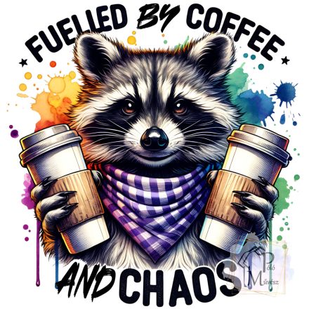 Coffee & Chaos Mosómedve póló - Állatos Póló - Egyedi póló
