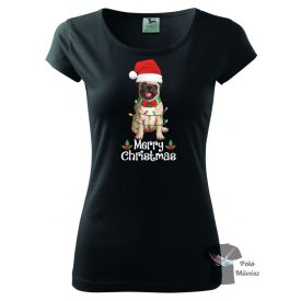   Karácsonyi Mopsz póló - Pug póló - Kutyás póló - Egyedi Feliratos póló