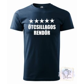 Ötcsillagos Rendőr póló - Vicces póló