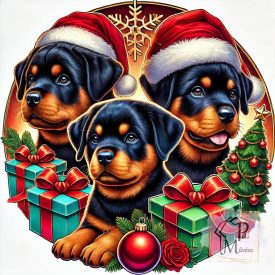   Karácsonyi Rottweiler póló - Rottweiler pulcsi - Kutyás póló - Egyedi Feliratos póló