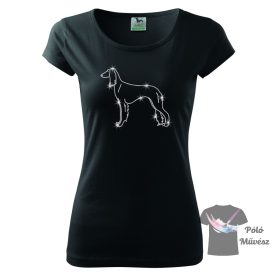   Saluki strasszos póló - Saluki póló - Kutyás póló kristályokkal - Egyedi Feliratos póló