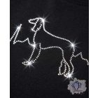Saluki strasszos póló - Saluki póló - Kutyás póló kristályokkal - Egyedi Feliratos póló
