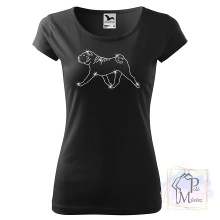 Shar Pei strasszos póló - Shar Pei pulcsi - Kutyás póló kristályokkal - Egyedi Feliratos póló