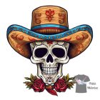 Koponyás póló - Sugar Skull póló - Egyedi póló