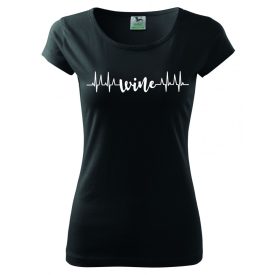 Wine Heartbeat póló - Boros póló EKG