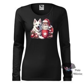   Karácsonyi Svájci Fehér Juhászkutya póló - White Swiss Shepherd pulcsi - Kutyás póló - Egyedi Feliratos póló