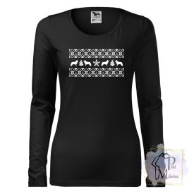   Karácsonyi Svájci Fehér Juhászkutya póló - White Swiss Shepherd pulcsi - Kutyás póló - Egyedi Feliratos póló