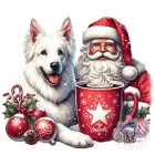 Karácsonyi Svájci Fehér Juhászkutya póló - White Swiss Shepherd pulcsi - Kutyás póló - Egyedi Feliratos póló