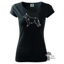   Svájci Fehér Juhászkutya strasszos póló - White Swiss Shepherd pulcsi - Kutyás póló kristályokkal - Egyedi Feliratos póló