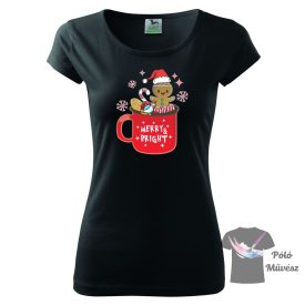   Merry and bright póló - Karácsonyos póló - Karácsony póló - Egyedi póló