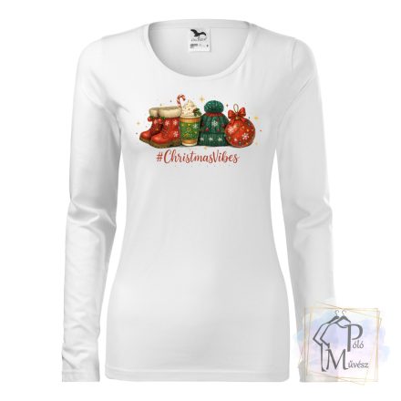 Christmas Vibes Karácsonyi póló - Karácsonyi pulóver - Egyedi póló