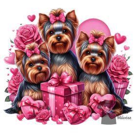   Yorkshire Terrier Valentin Napi póló - Yorki pulcsi - Kutyás póló - Egyedi Feliratos póló