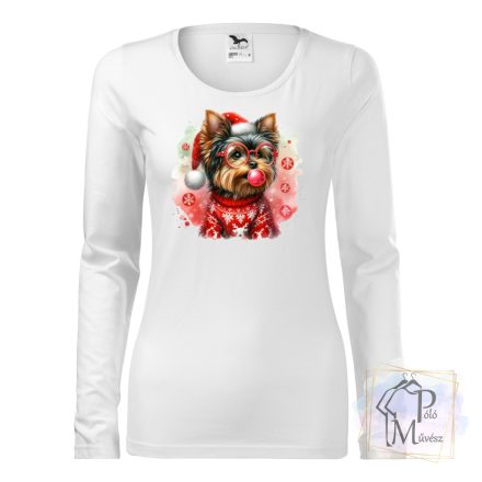 Karácsonyi Yorkshire Terrier póló - Yorki pulcsi - Kutyás póló - Egyedi Feliratos póló